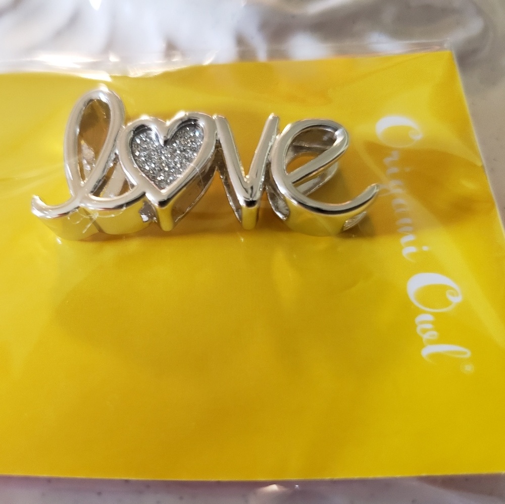 Authentic Origami Owl Silver "Love: Slider
